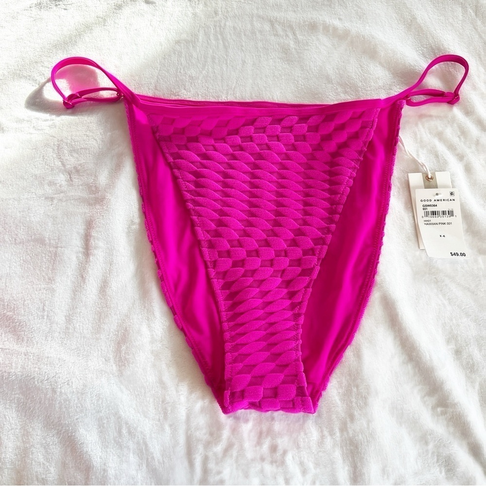 NEW Good American Perfect Fit Bikini Bottom sz 3XL pink jacquard